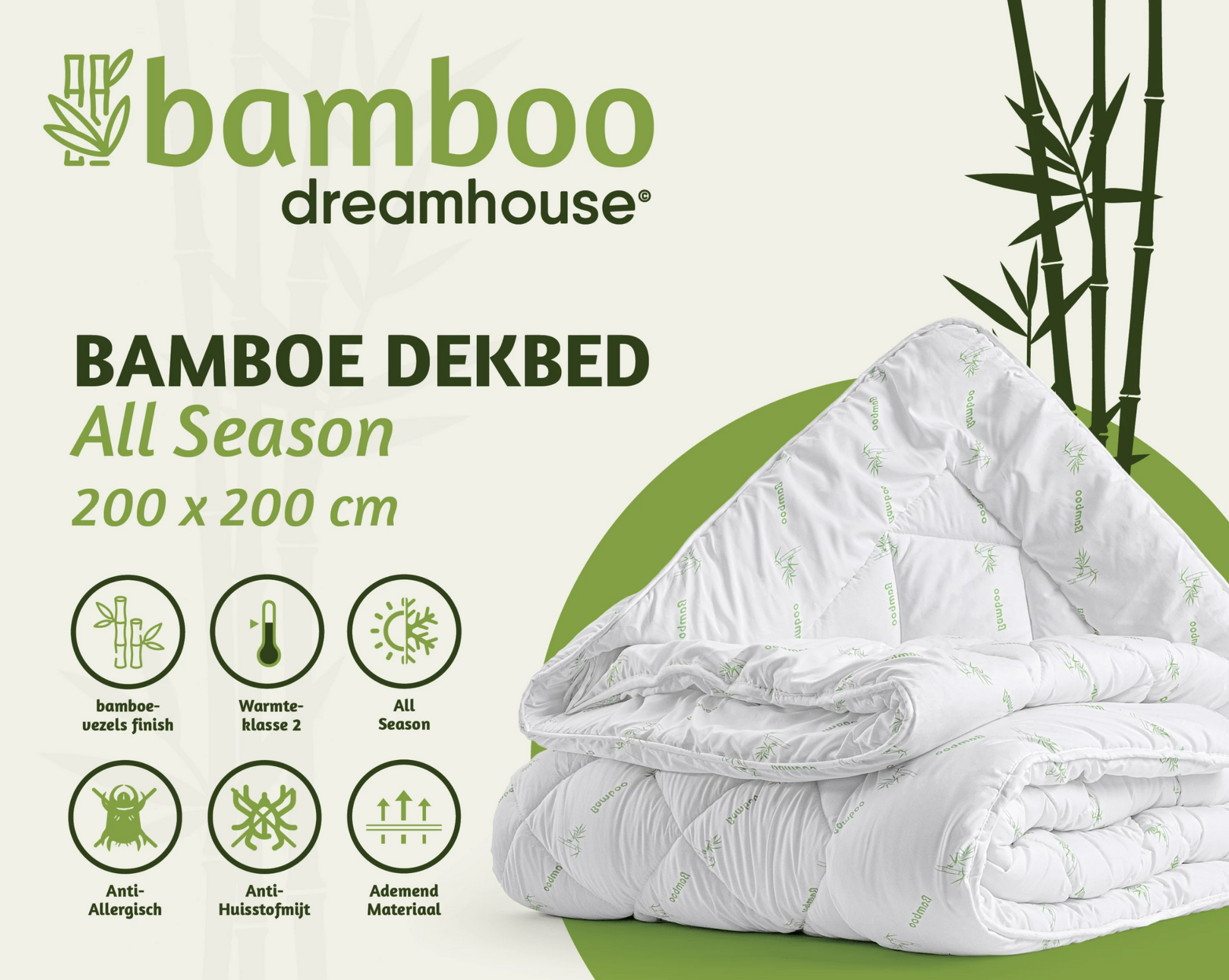 Bali Bamboe Dekbed Wit